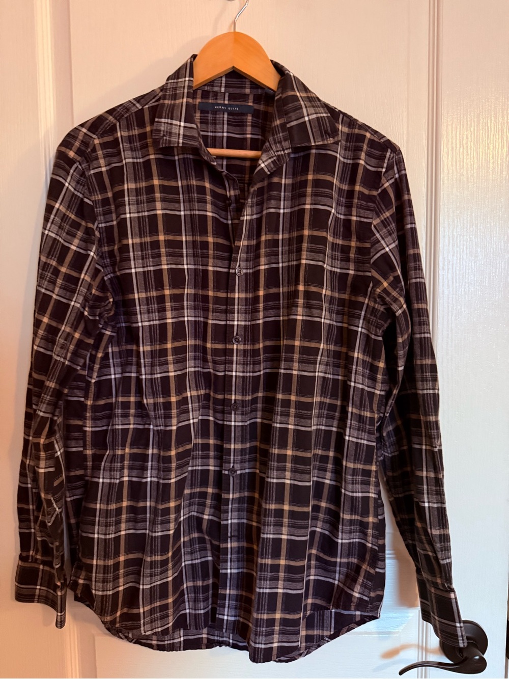 Perry Ellis Plaid Button-Down Shirt